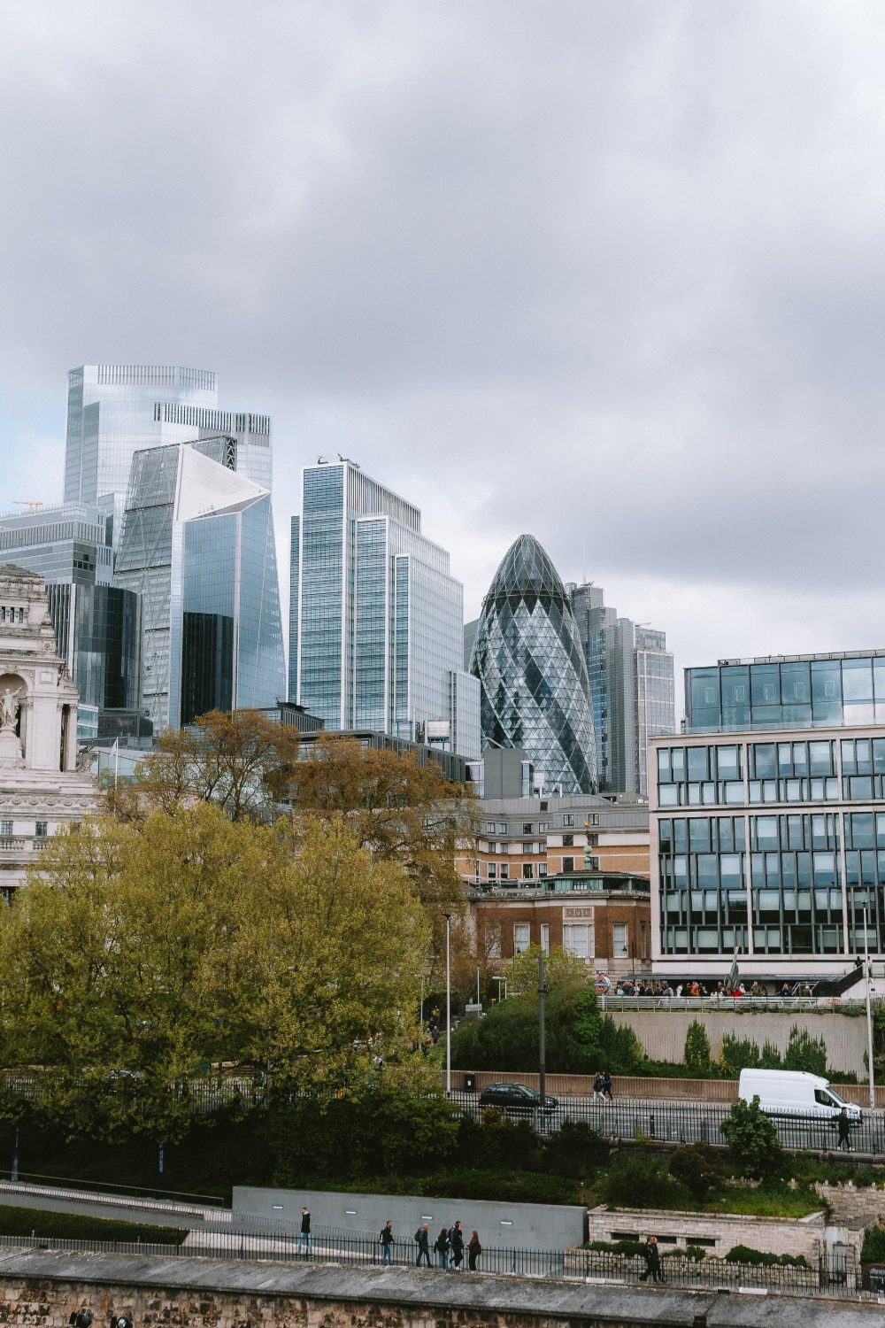 Glass towers in the City of London