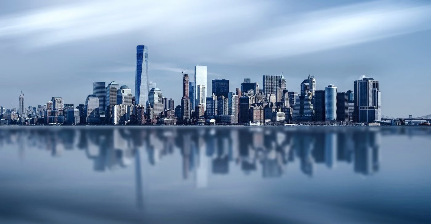 New York skyline across the water